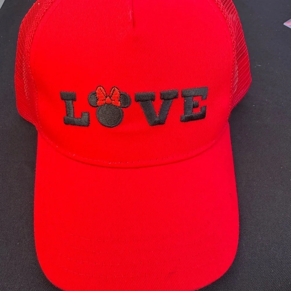 Minnie Mouse Girls Baseball Cap with Bow, Red, One Size Fits Most